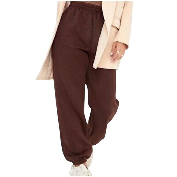 NEW Naked Wardrobe Cotton Blend Sweatpants with Pockets in Chocolate Brown, 1X - Picture 1 of 9